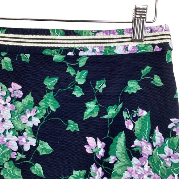 Talbots Size 4P Oprah‎ Magazine Collection Floral Skirt Navy & Green Pencil - Picture 3 of 8
